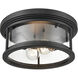 Bresley 2 Light 12 inch Powder Coated Black Outdoor Flushmount